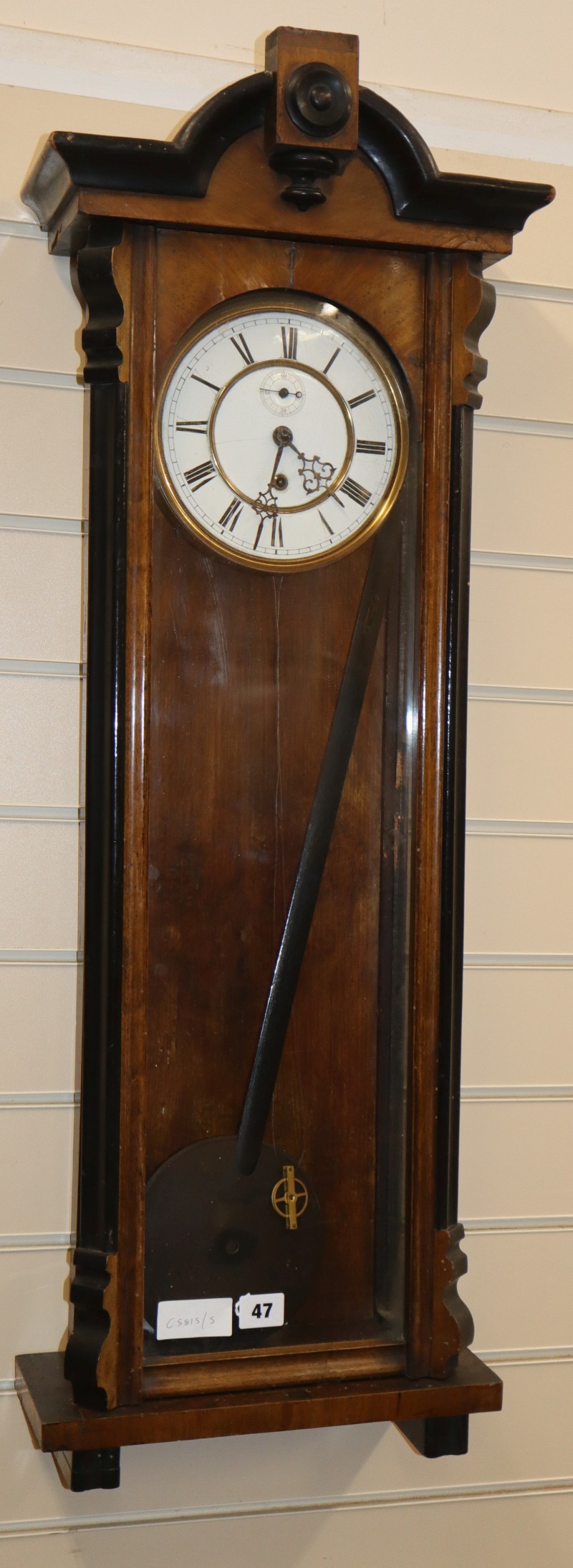 A Vienna regulator wall clock, H.93cm